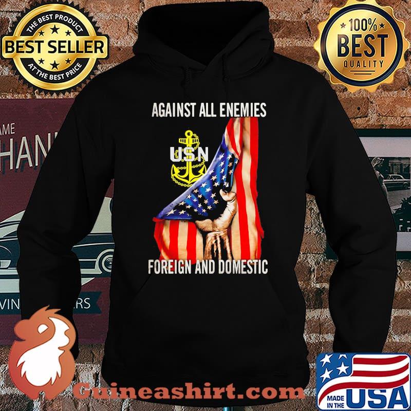 Against all enemies foreign and domestic american flag independence day s Hoodie