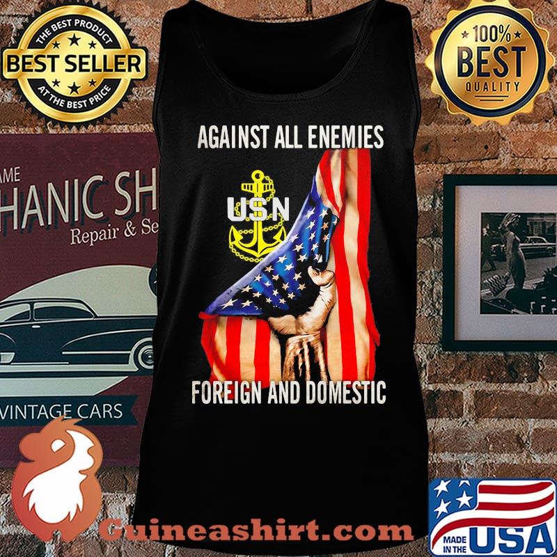 Against all enemies foreign and domestic american flag independence day s Tank top