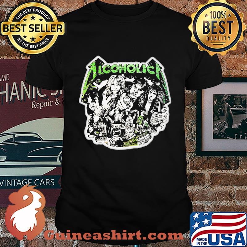 Alcoholica white rare vintage 80s shirt