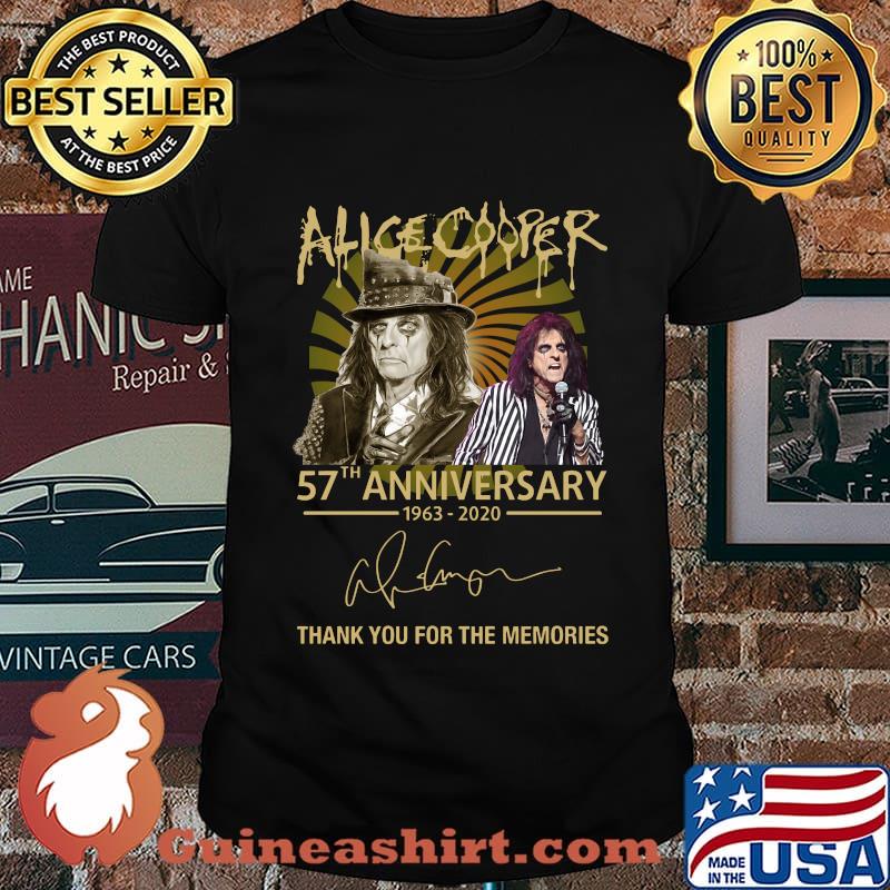 Alice cooper 57th anniversary 1963 2020 thank you for the memories signatures shirt