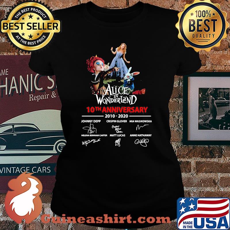 Alice in wonderland 10th anniversary 2010 2020 signatures s Laides tee