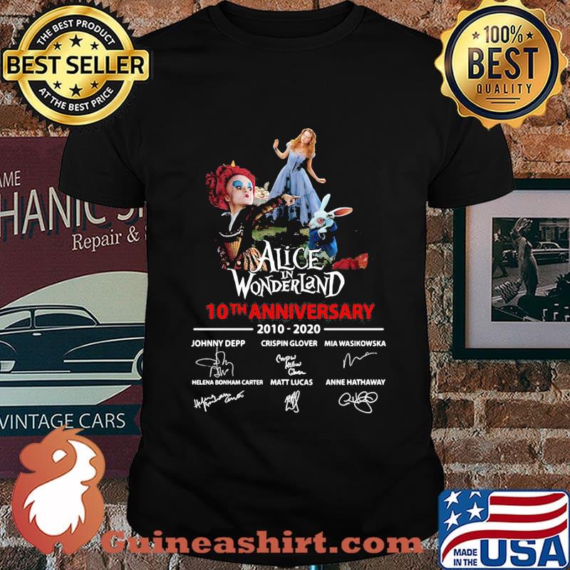 Alice in wonderland 10th anniversary 2010 2020 signatures shirt