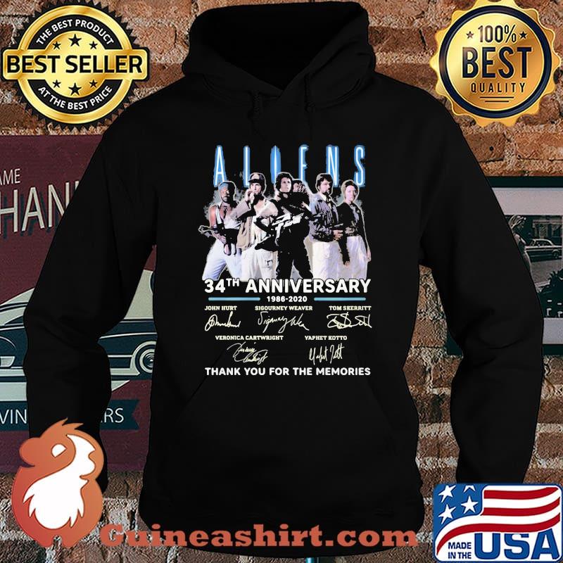 Aliens 34th anniversary 1986 2020 thank you for the memories signatures s Hoodie
