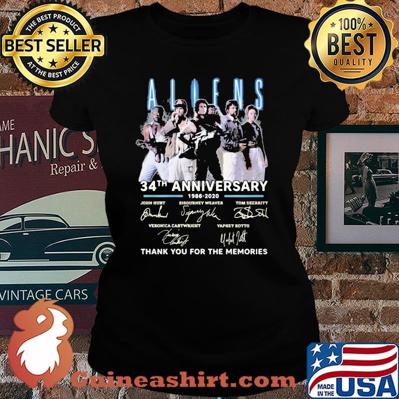 Aliens 34th anniversary 1986 2020 thank you for the memories signatures s Laides tee