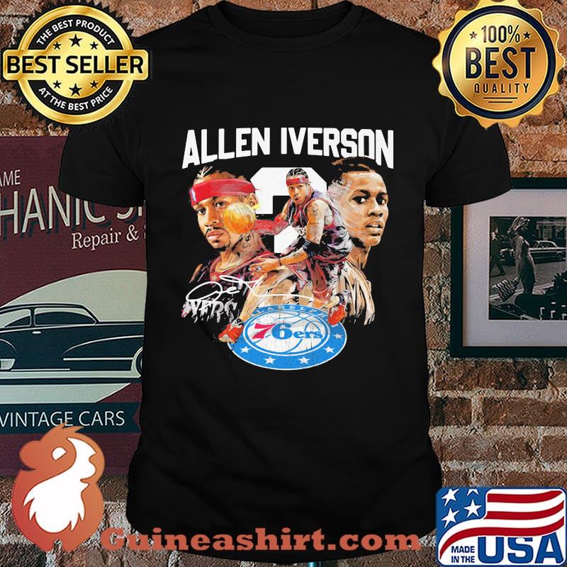 Allen iverson philadelphia 76ers basketball player signature shirt