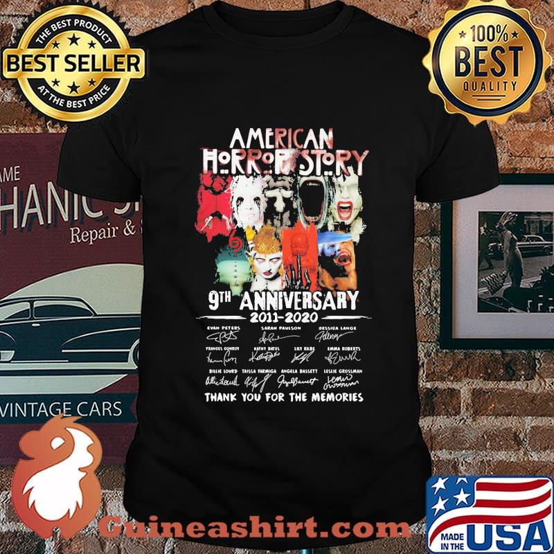 American horror story 9th anniversary 2011 2020 thank you for the memories signatures shirt