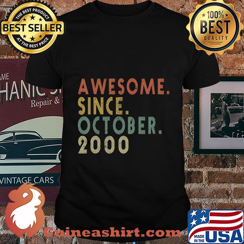 Awesome Since October 2000 Funny 20th Birthday Gift T-Shirt