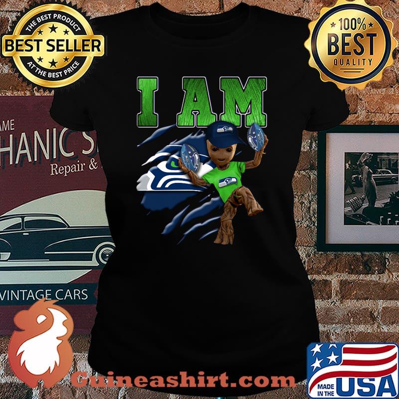 Baby groot i am seattle seahawks football s Laides tee