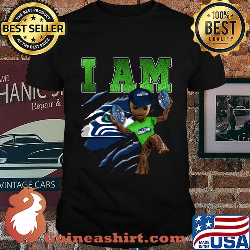 Baby groot i am seattle seahawks football shirt