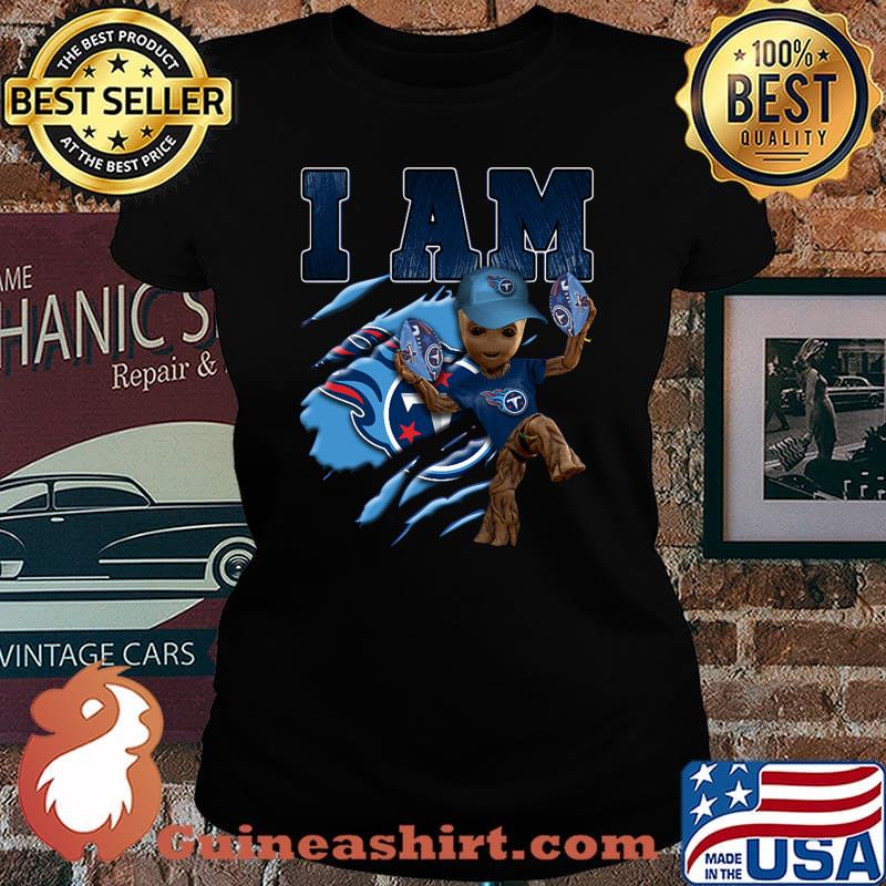Baby groot i am tennessee titans football s Laides tee