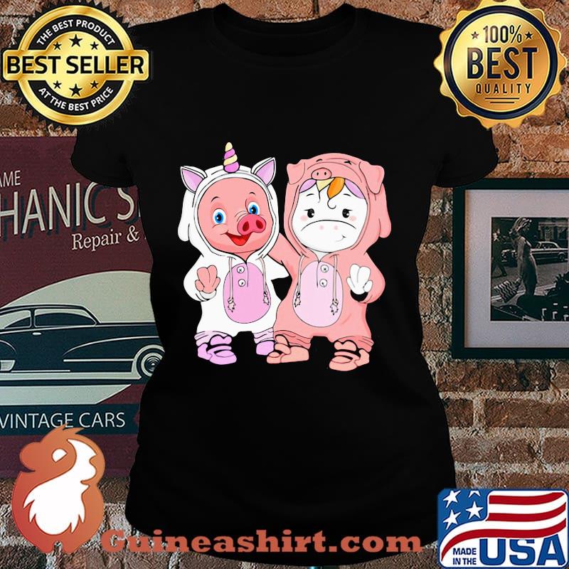 Baby Pig and Baby Unicorn best friends s Laides tee