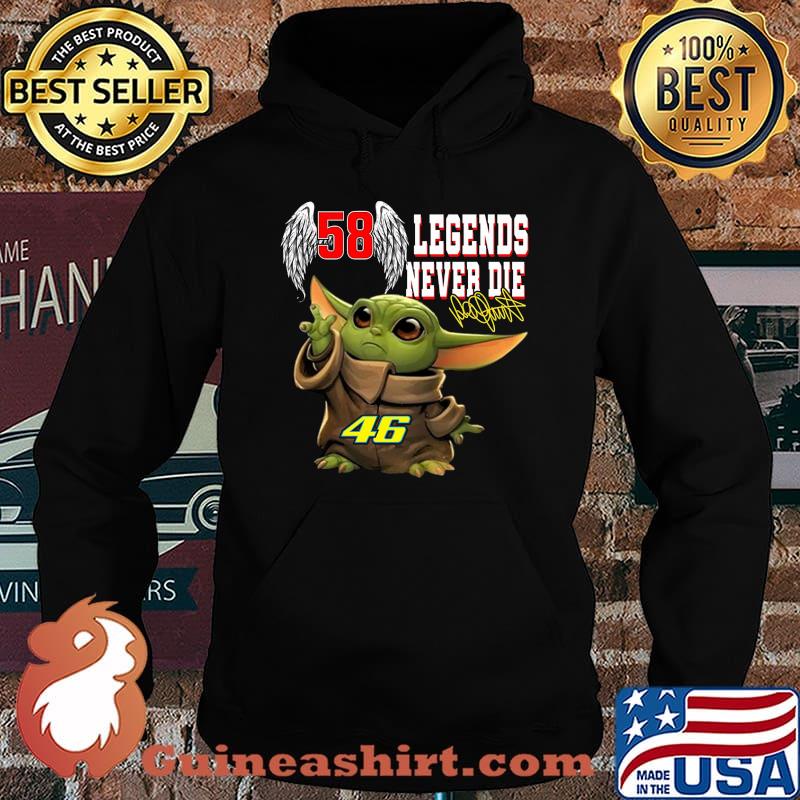 Baby yoda 58 valentino rossi wings legends never die 46 signature s Hoodie