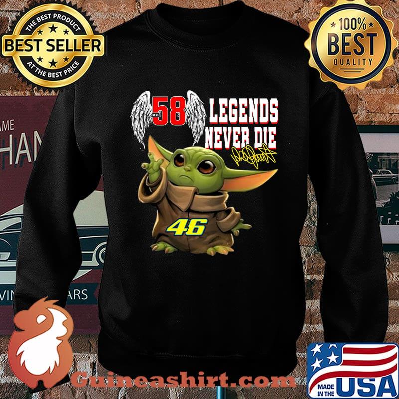 Baby yoda 58 valentino rossi wings legends never die 46 signature s Sweater