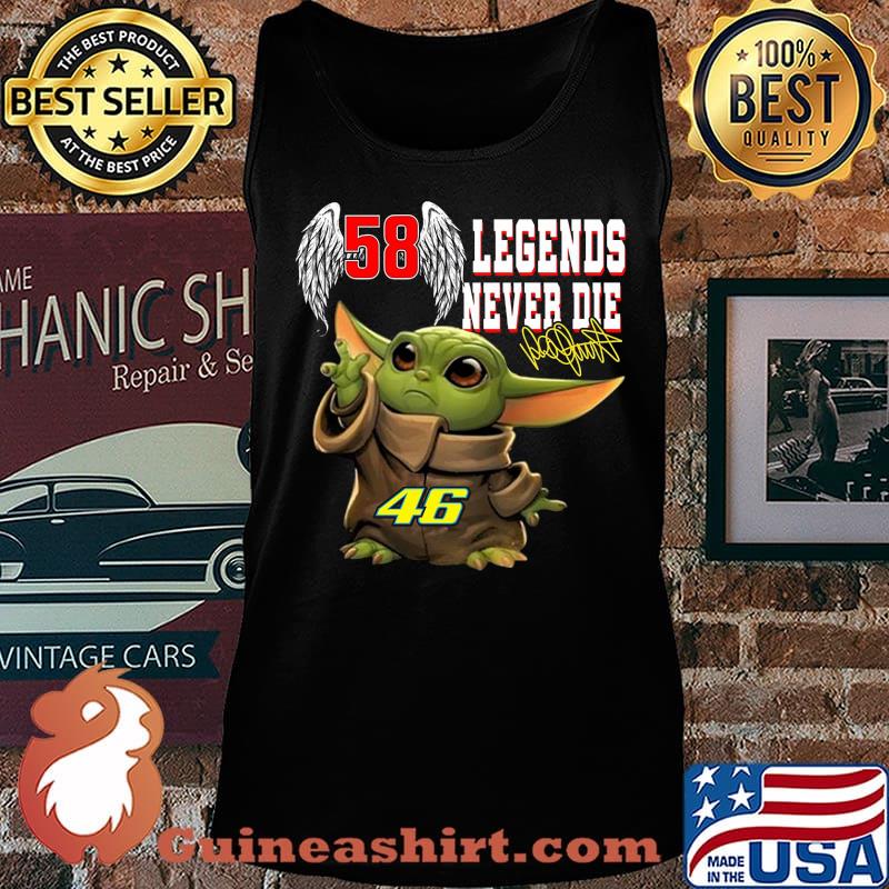 Baby yoda 58 valentino rossi wings legends never die 46 signature s Tank top