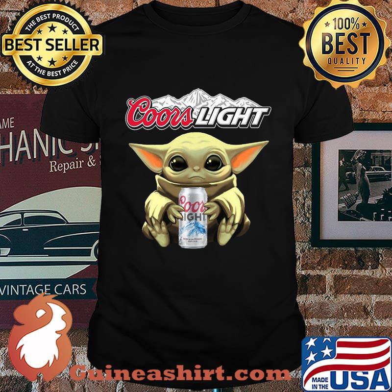Baby yoda hug coors light shirt