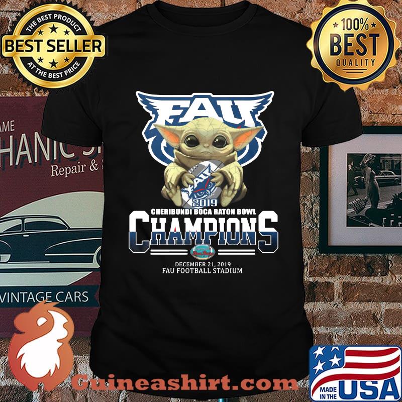 Baby yoda hug fau 2019 cheribundi boca raton bowl champions shirt