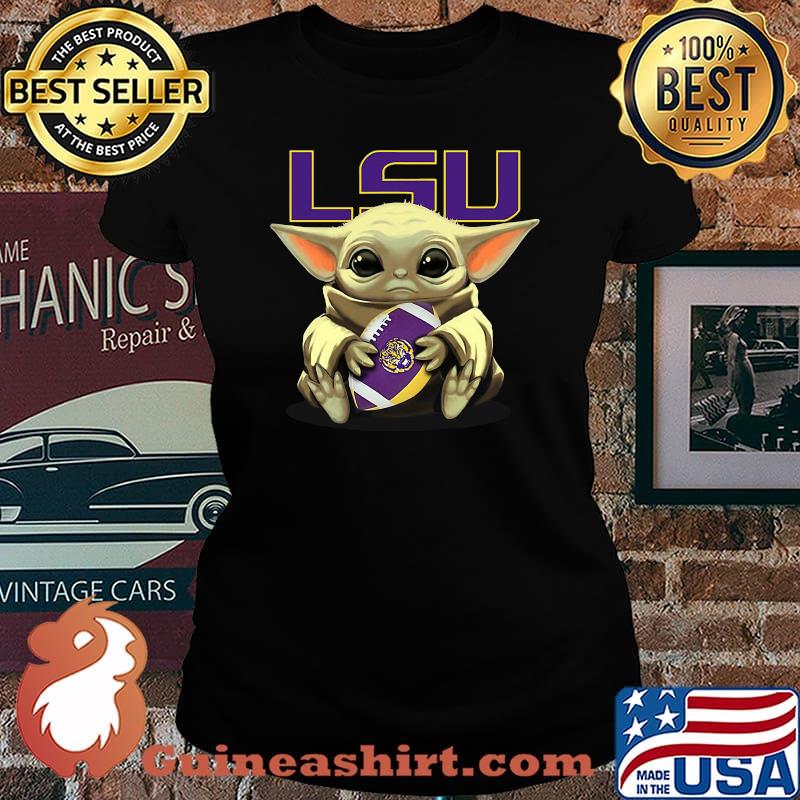 Baby yoda hug lsu tigers football s Laides tee