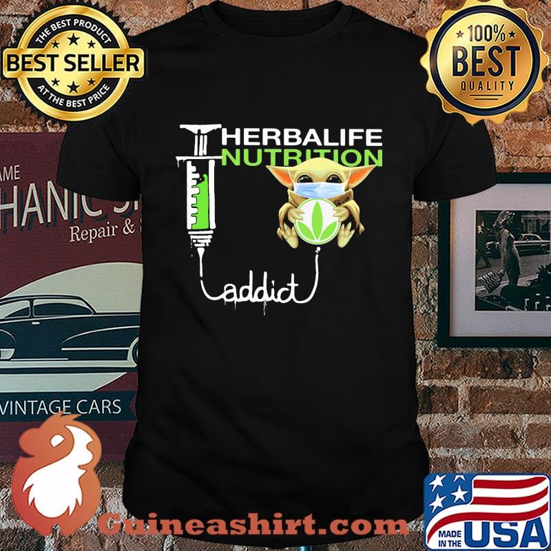 Baby yoda mask herbalife nutrition addict shirt