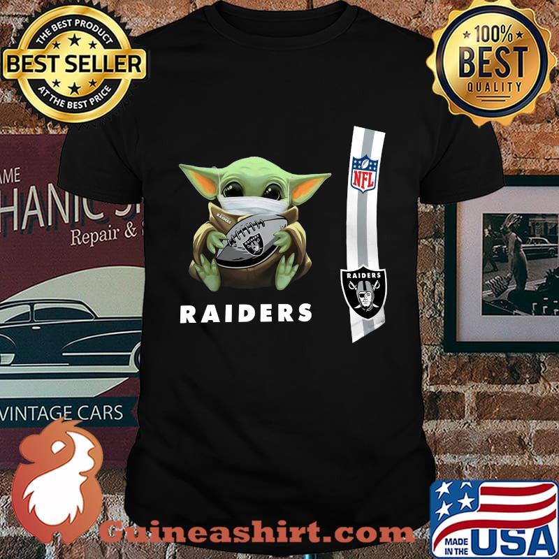 Baby yoda mask hug los angeles raiders nfl shirt