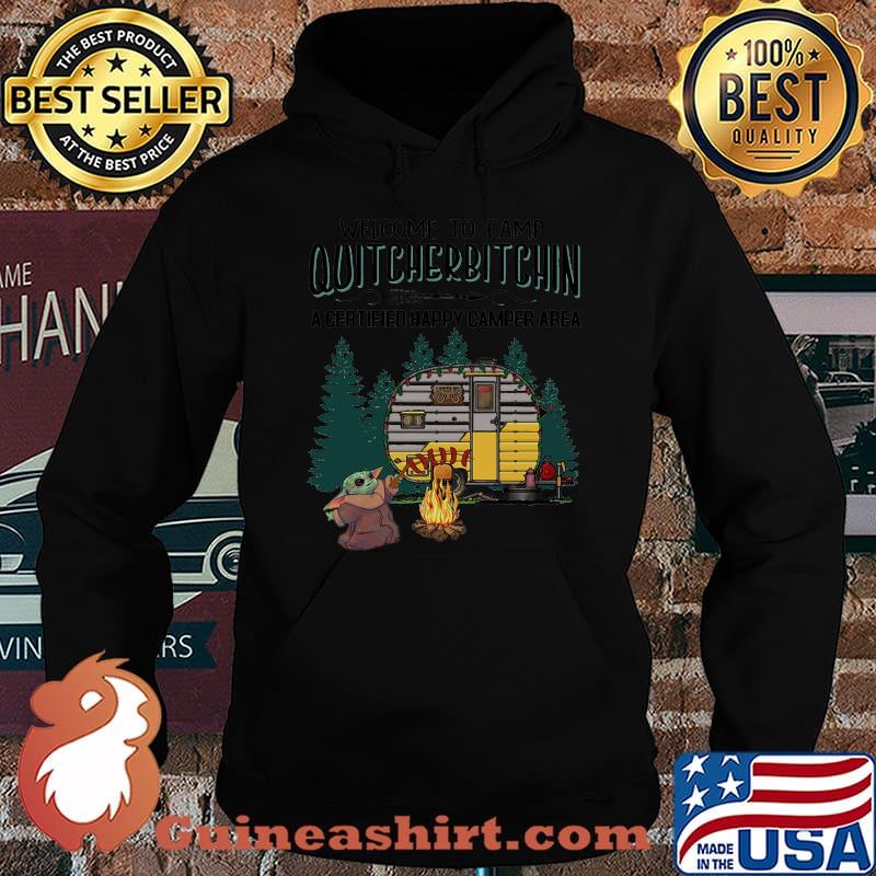 Baby yoda welcome to camp quitcherbitchin a certified happy camper area s Hoodie