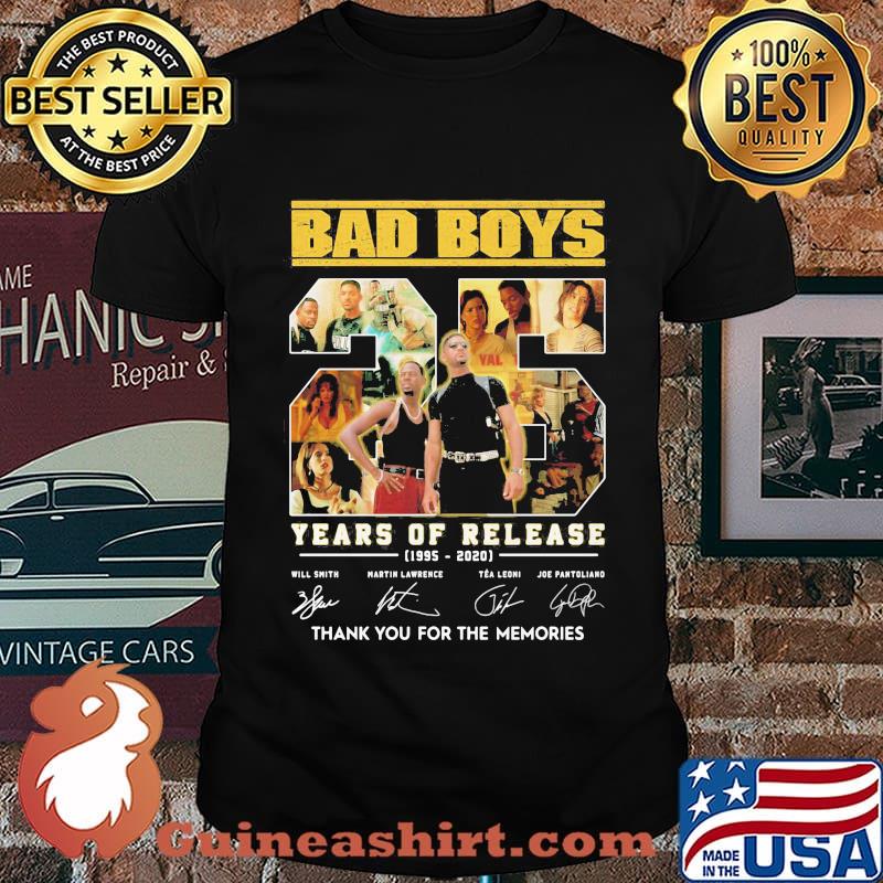 Bad boys 25 years of release 1995 2020 thank you for the memories signatures shirt