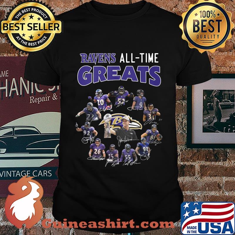 Baltimore ravens all time greats signatures shirt