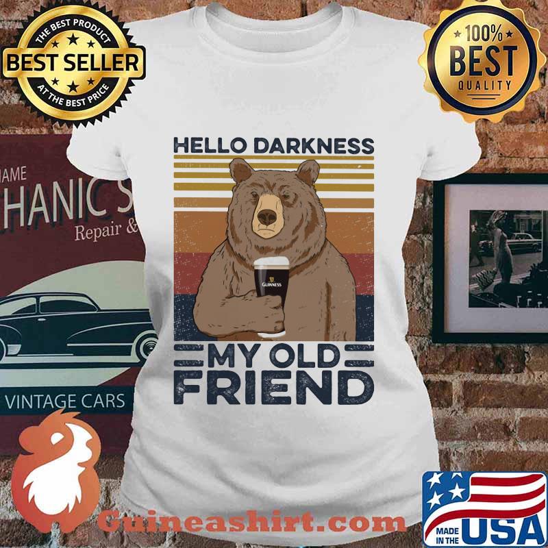 Bear hello darkness my old friend vintage retro s Ladies tee