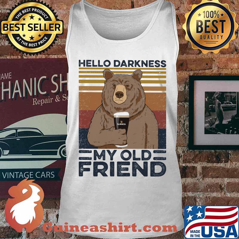 Bear hello darkness my old friend vintage retro s Tank top
