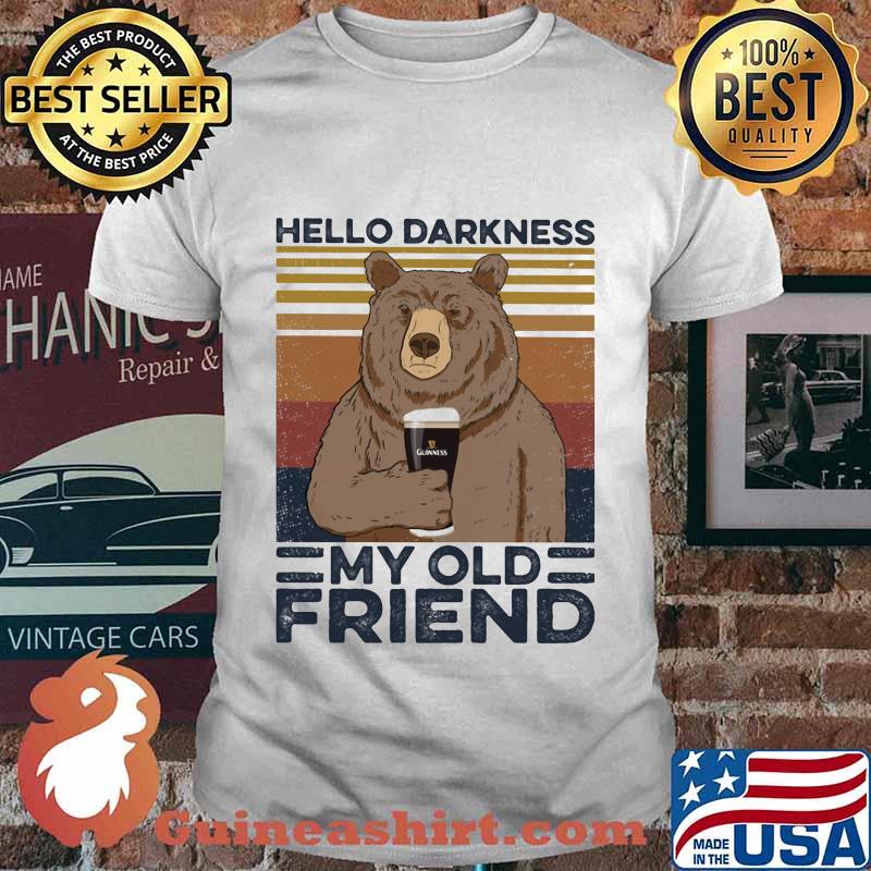 Bear hello darkness my old friend vintage retro shirt