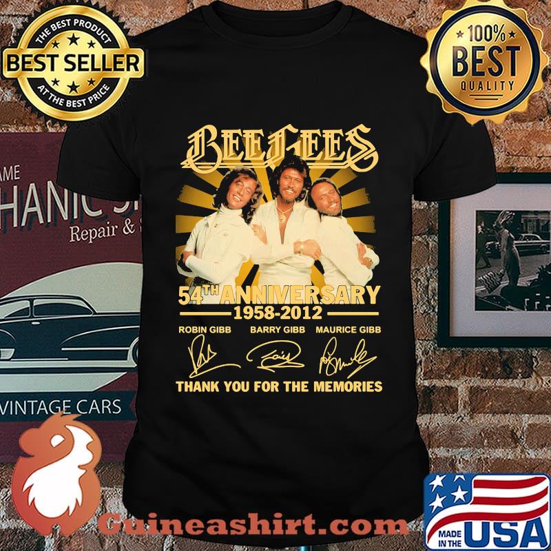 Bee gees 54th anniversary 1958 2012 thank you for the memories signatures shirt
