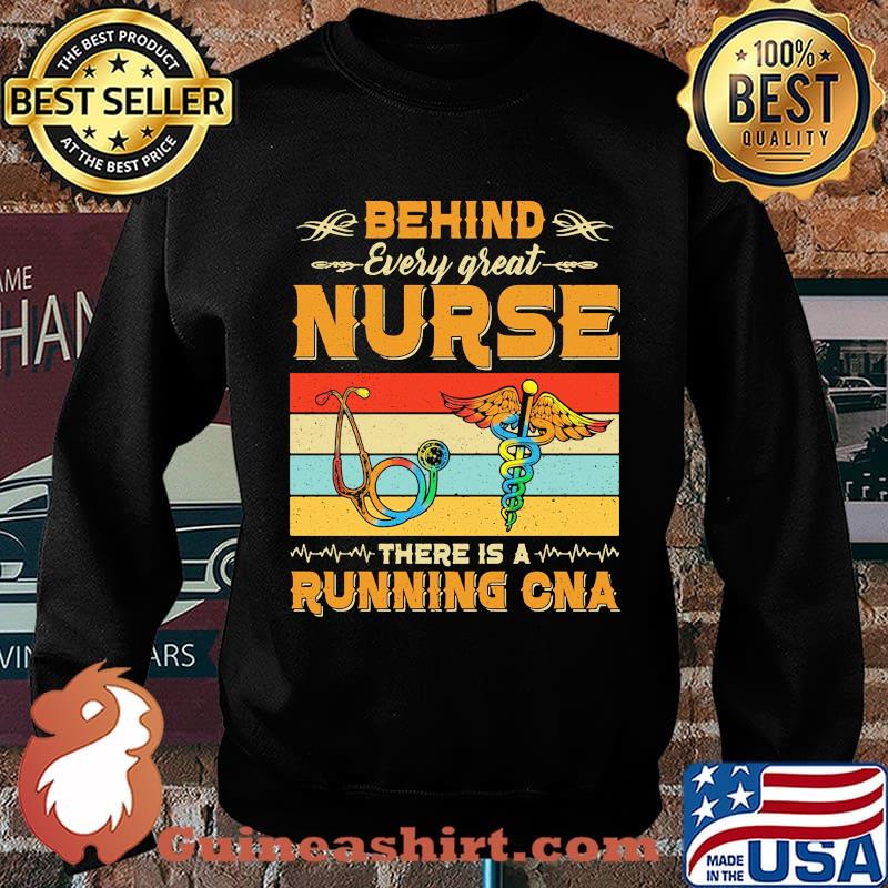 Behind every great nurse there is a running cna vintage retro s Sweater