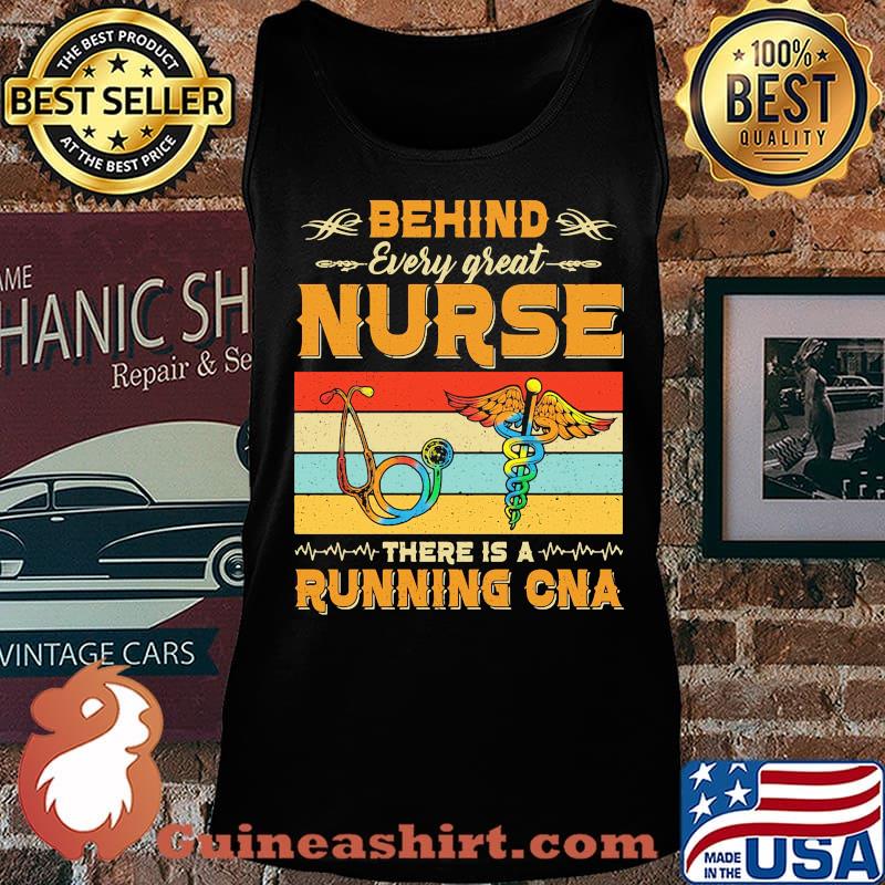 Behind every great nurse there is a running cna vintage retro s Tank top