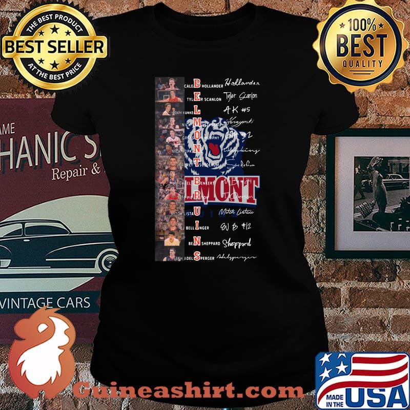 Belmont basketball name players signature s Laides tee