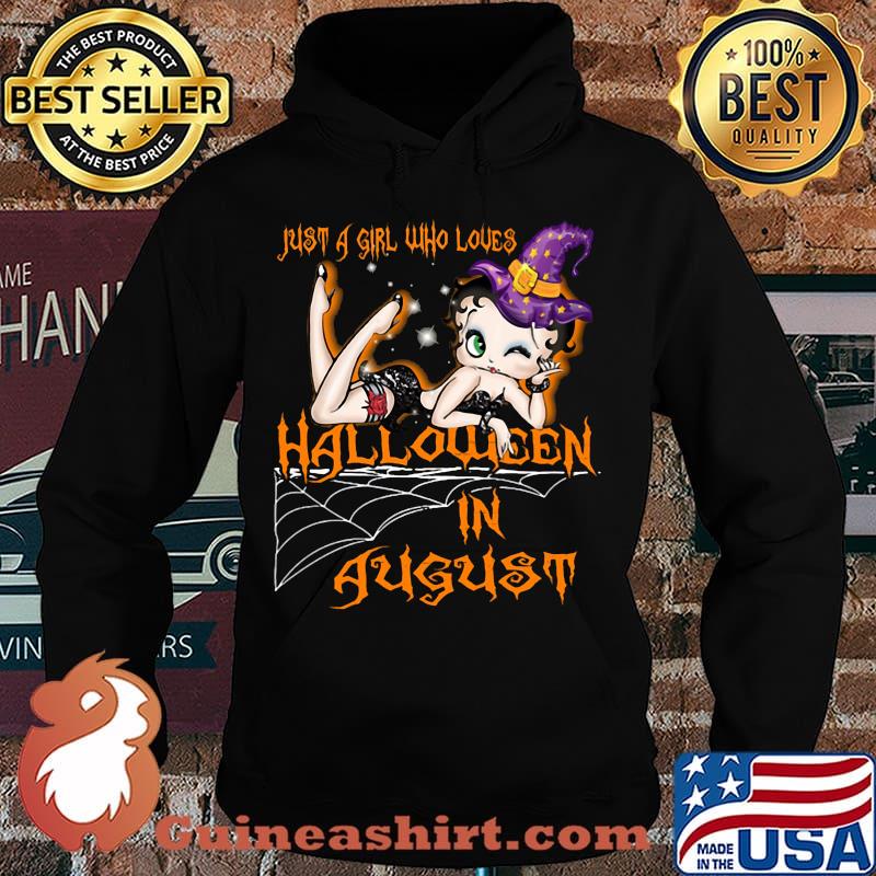Betty boop just a girl who loves halloween in august s Hoodie
