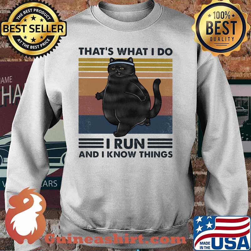 Black cat That's what i do i run and i know things vintage retro s Sweater