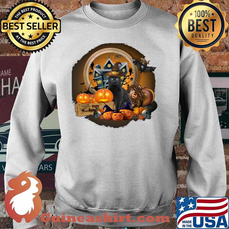 Black Cat Witch Pumpkin Witch Halloween s Sweater