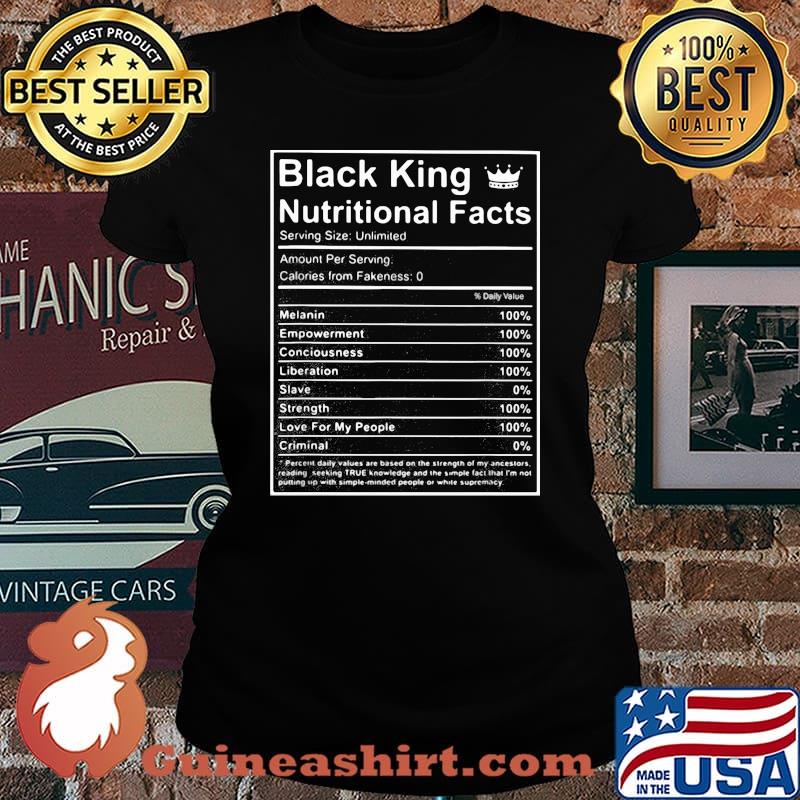 Black king nutritional facts s Laides tee