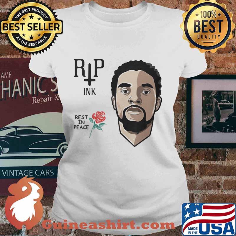 Black panther chadwick rip ink rest in peace rose s Ladies tee