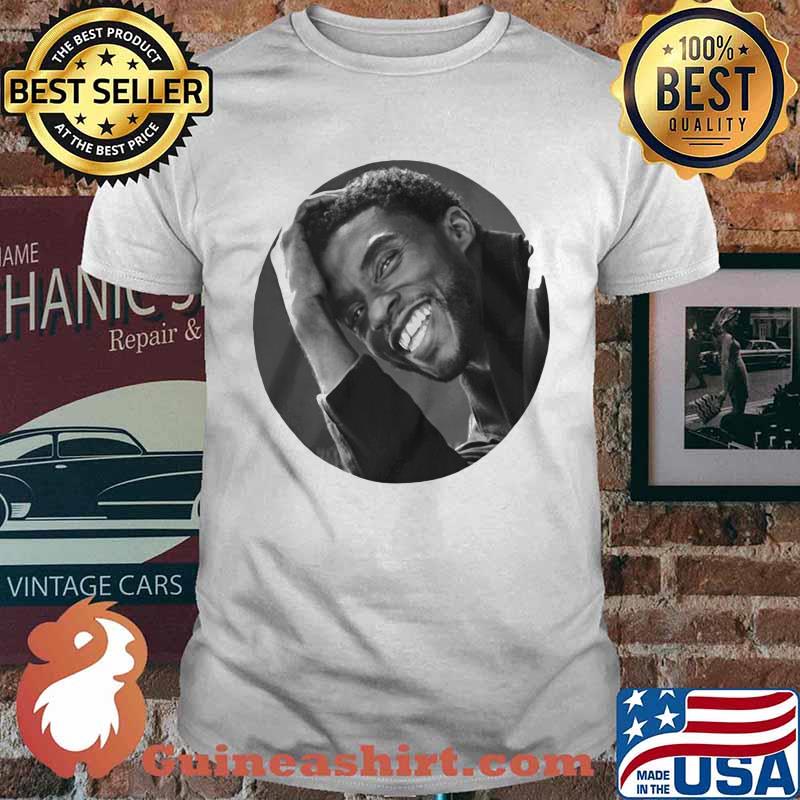 Black panther rip chadwick actor smiling shirt