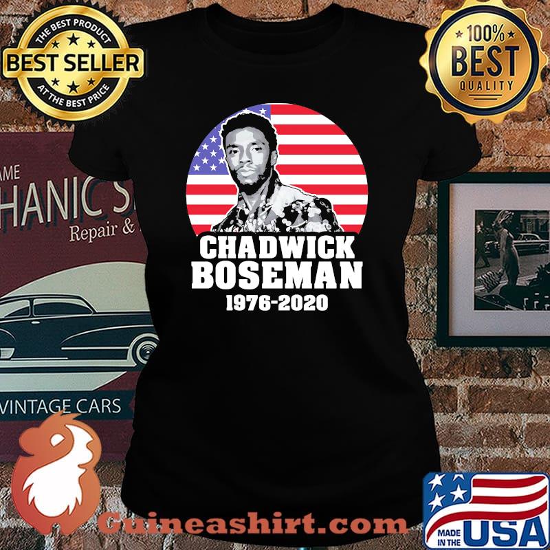 Black panther rip chadwick boseman 1976 2020 american flag s Laides tee