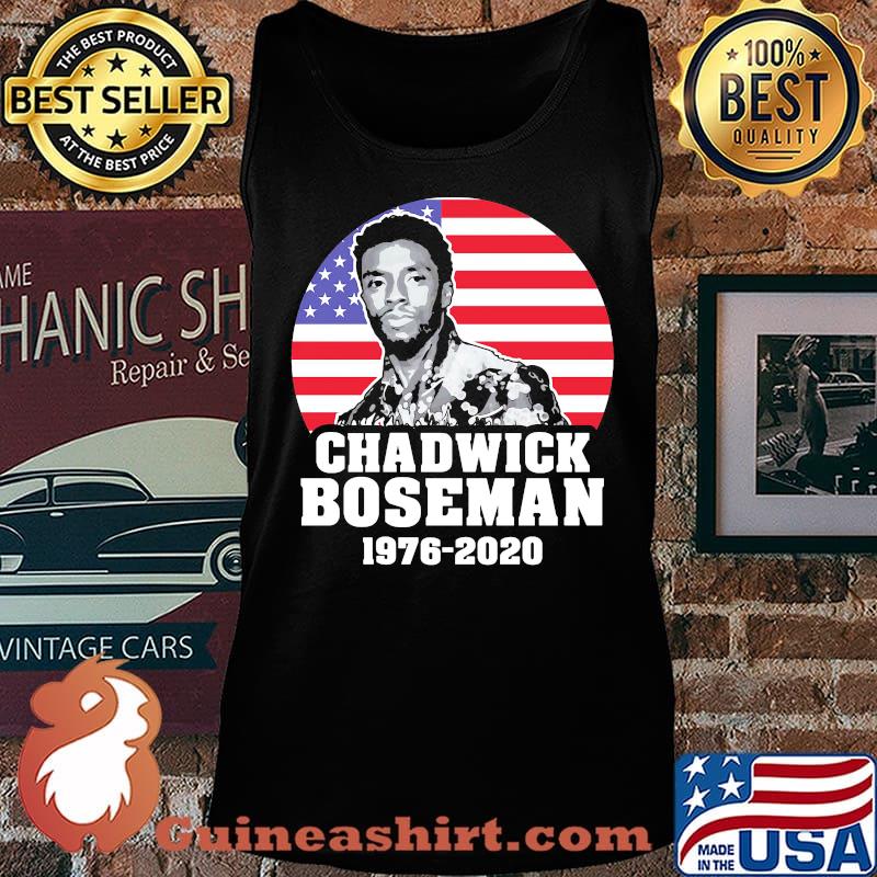 Black panther rip chadwick boseman 1976 2020 american flag s Tank top