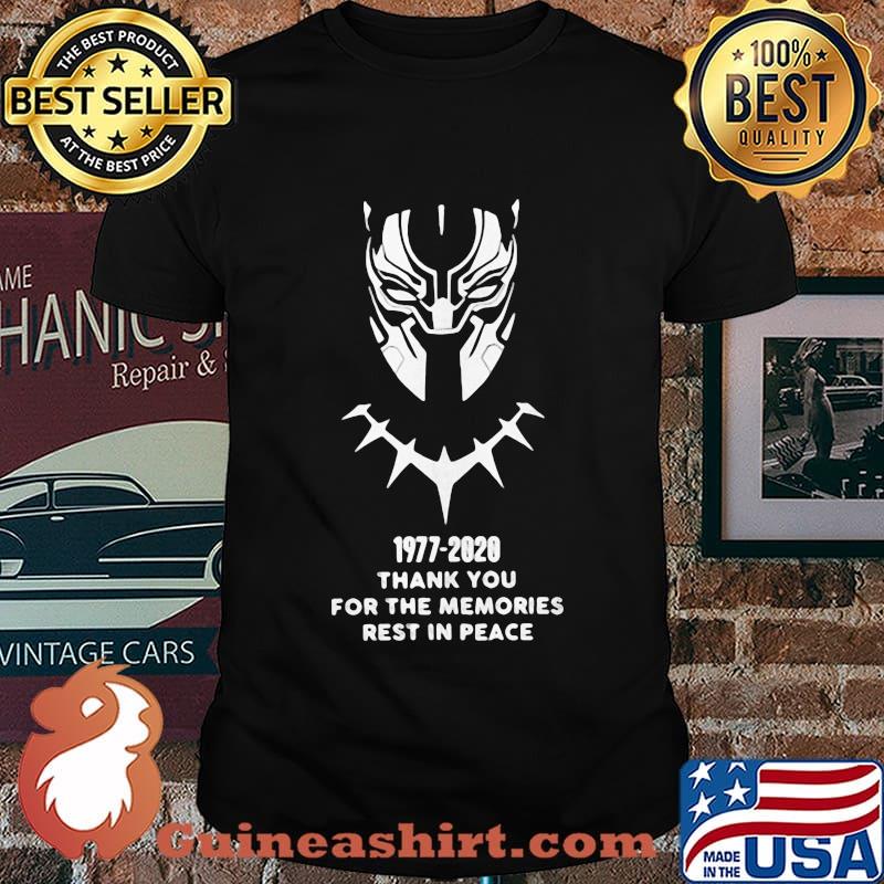 Black panther rip chadwick boseman 1977 2020 thank you for the memories rest in peace shirt