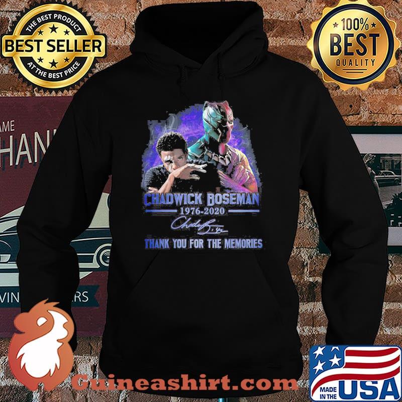 Black panther rip chadwick Boseman 1977 2020 thank you for the memories signature art s Hoodie