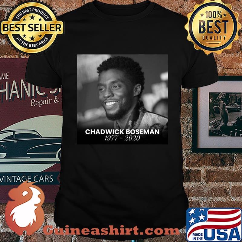Black panther rip chadwick boseman 1977 2020 white and black picture shirt