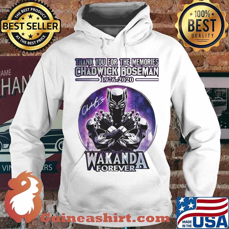 Black panther thank you for the memories chadwick 1976 2020 wakanda forever signature s Hoodie