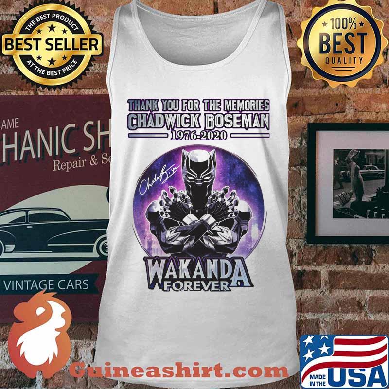 Black panther thank you for the memories chadwick 1976 2020 wakanda forever signature s Tank top