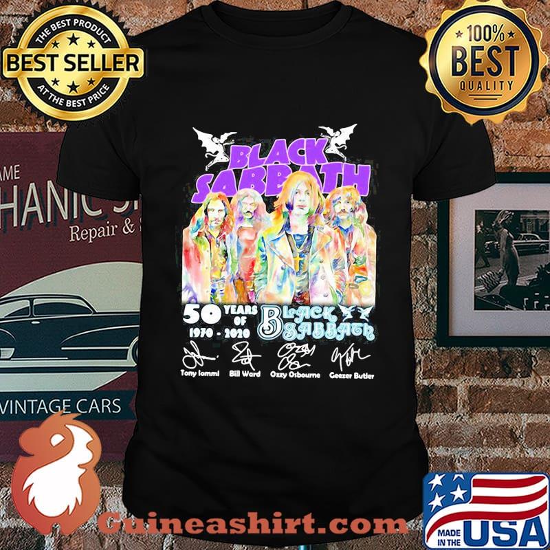 Black sabbath 50 years of 1970 2020 signatures shirt