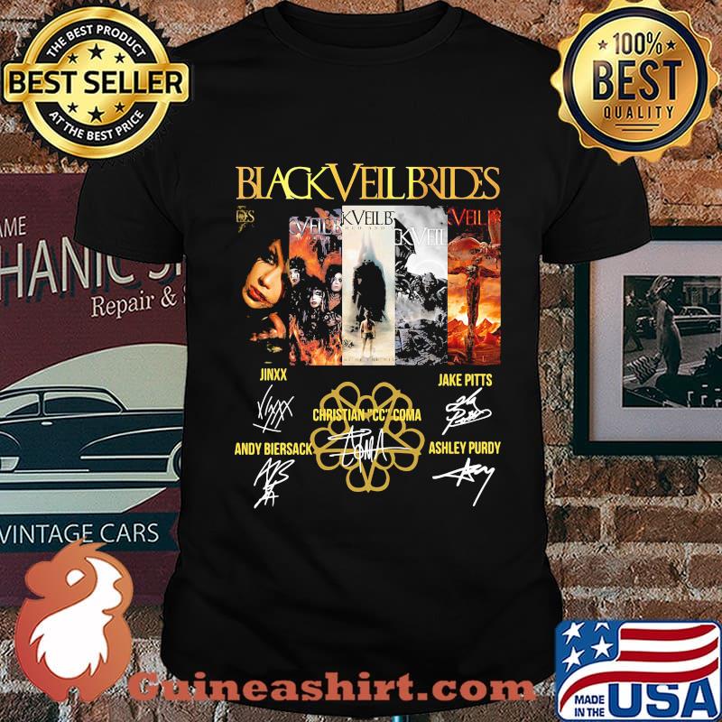 Black veil brides band members signatures shirt