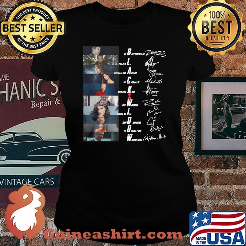 Black widow movie characters signatures s Laides tee