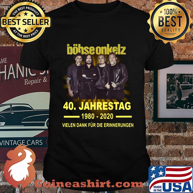 Böhse onkelz 40 jahrestag 1980 2020 vielen dank für die erinnerungen shirt